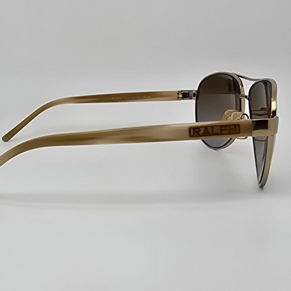 Ralph by Ralph Lauren RA4004 Horn Frame Polarized Brown Aviator Sunglasses 59mm - Picture 6 of 16